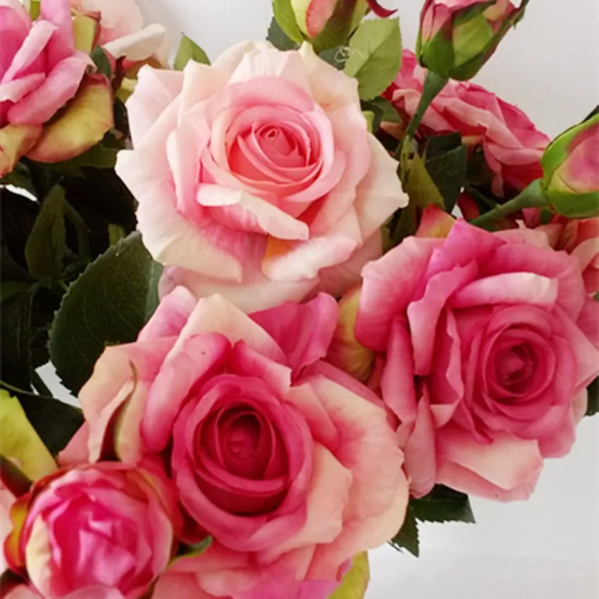 Real Touch Rose Flower Latex Coated real Silk Flower bouquet bridesmaid decor flower wedding home Artificial Flowers