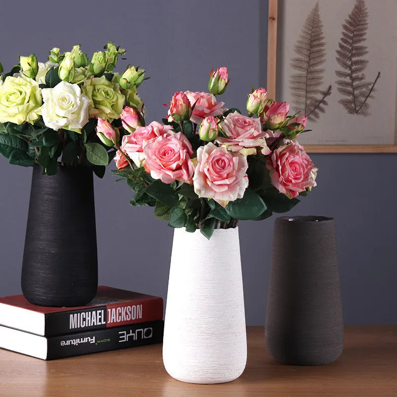 Real Touch Rose Flower Latex Coated real Silk Flower bouquet bridesmaid decor flower wedding home Artificial Flowers