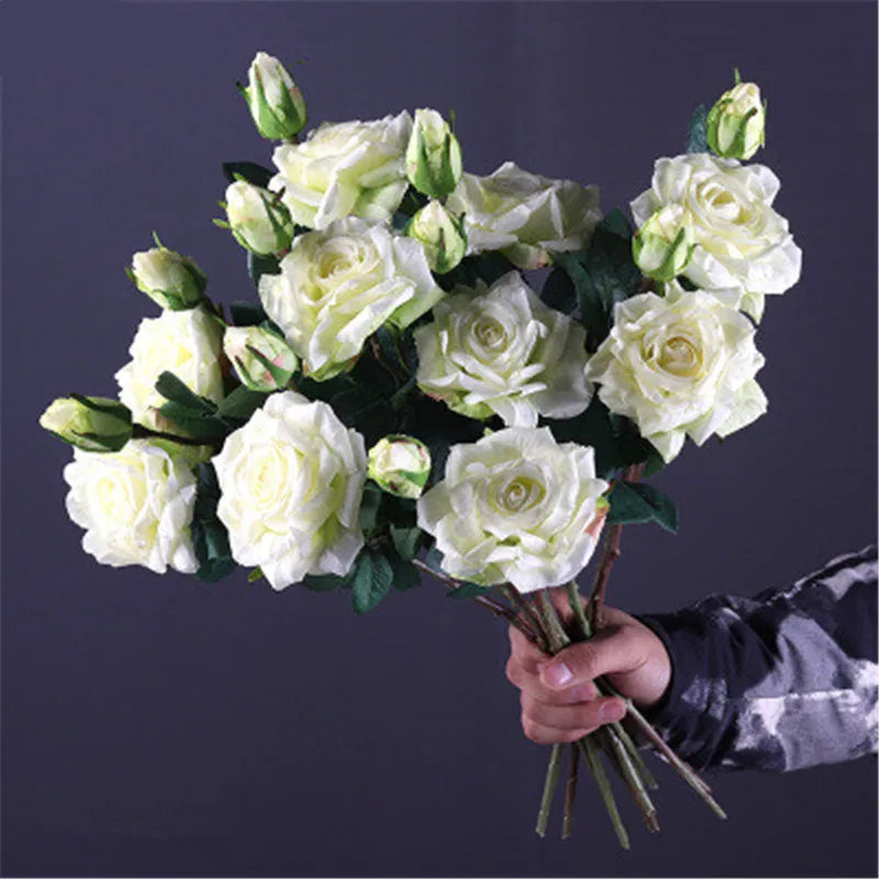Real Touch Rose Flower Latex Coated real Silk Flower bouquet bridesmaid decor flower wedding home Artificial Flowers