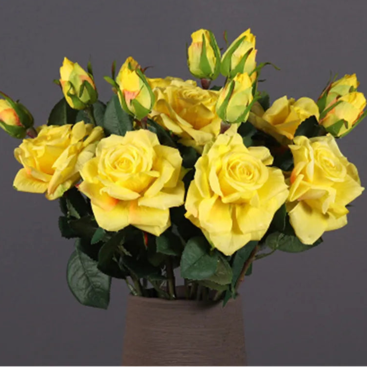 Real Touch Rose Flower Latex Coated real Silk Flower bouquet bridesmaid decor flower wedding home Artificial Flowers