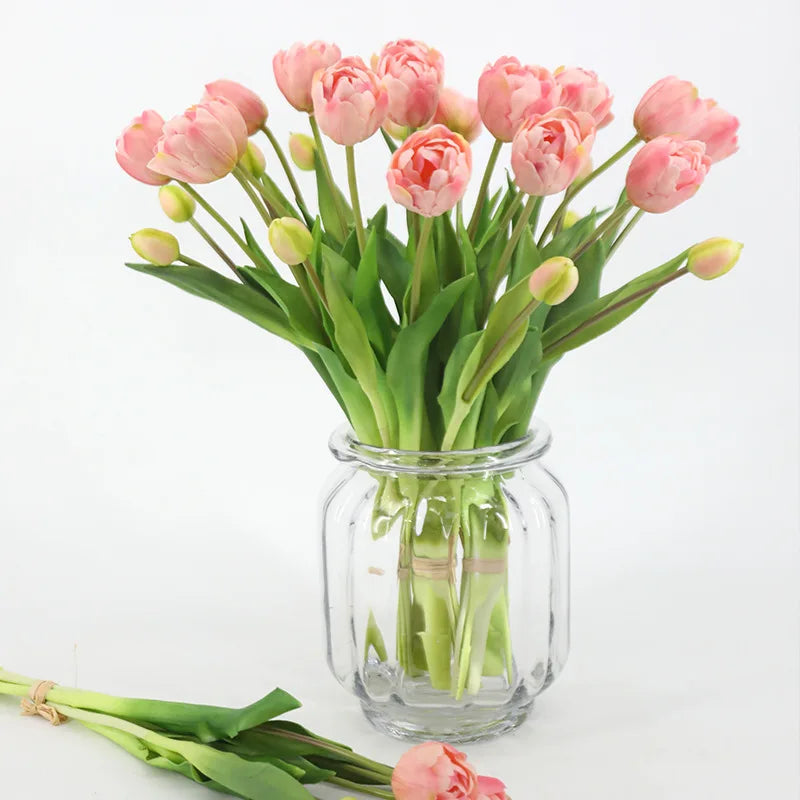 New Silicone Tulip Faux Flower Real Touch Bouquet 40CM Luxury Home Decorative Flowers Living Room Deco Flores Fake Plant