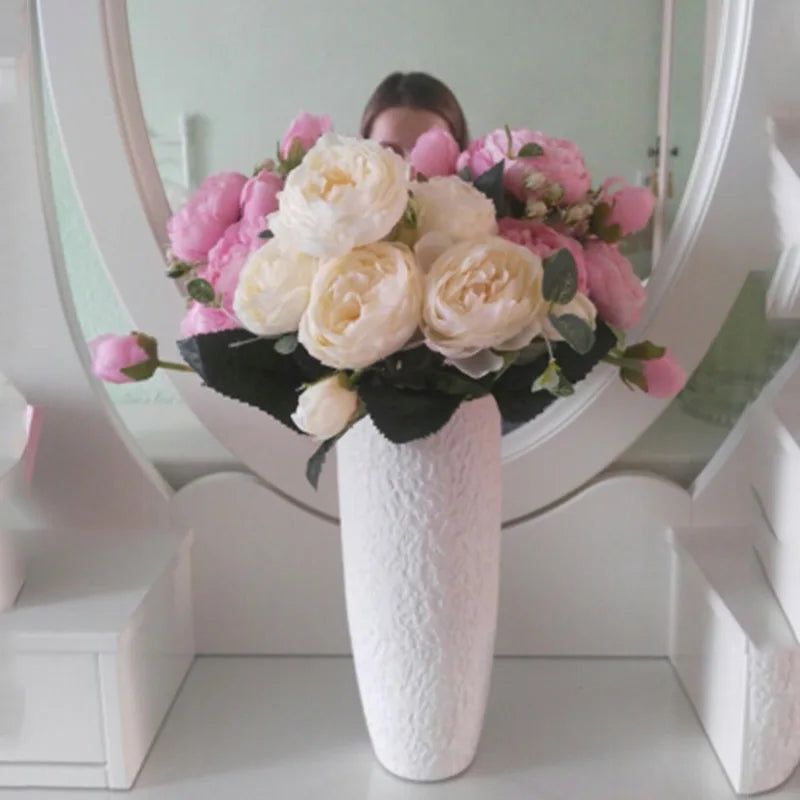 Silk Peony Hand Crafted Flowers Beautiful Flores Bouquet for Wedding Party Home Decoration Mariage Silk Flowers