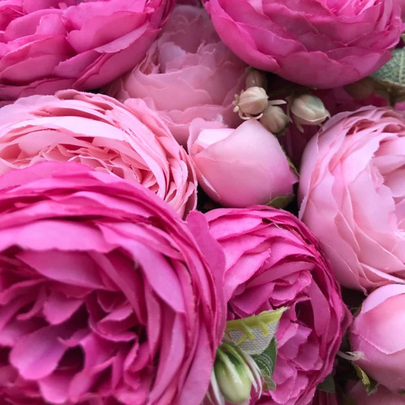 Silk Peony Hand Crafted Flowers Beautiful Flores Bouquet for Wedding Party Home Decoration Mariage Silk Flowers