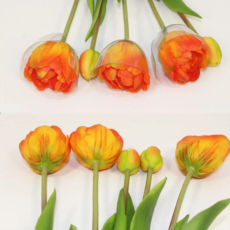 New Silicone Tulip Faux Flower Real Touch Bouquet 40CM Luxury Home Decorative Flowers Living Room Deco Flores Fake Plant