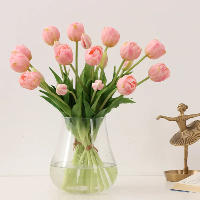 New Silicone Tulip Faux Flower Real Touch Bouquet 40CM Luxury Home Decorative Flowers Living Room Deco Flores Fake Plant