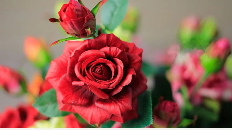 Real Touch Rose Flower Latex Coated real Silk Flower bouquet bridesmaid decor flower wedding home Artificial Flowers