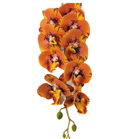 One Latex Butterfly Orchid Flowers 9 Heads Real Touch Good Quality Artificial Phalaenopsis Orchid