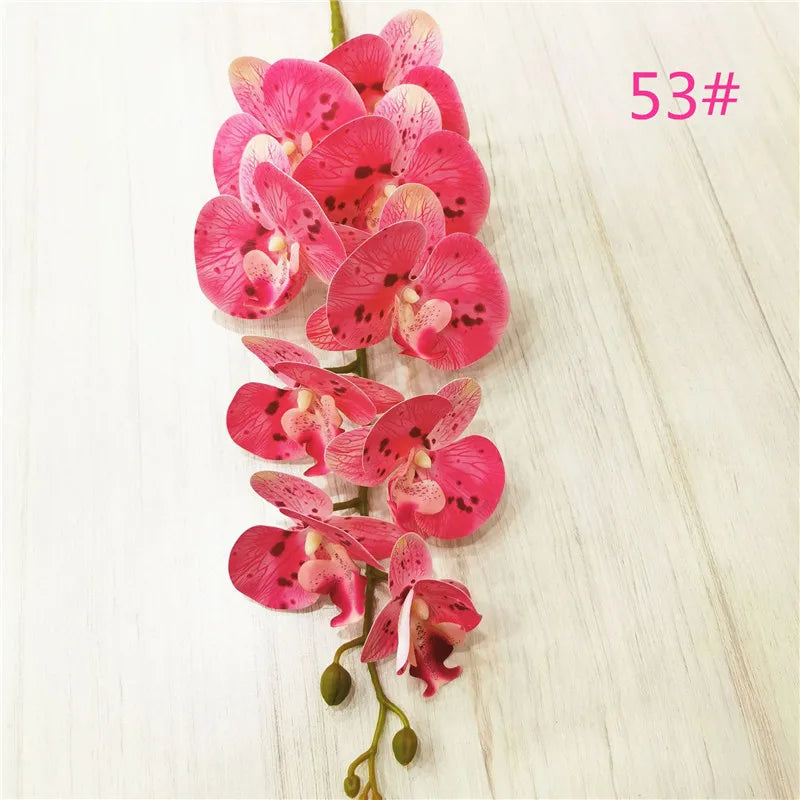 One Latex Butterfly Orchid Flowers 9 Heads Real Touch Good Quality Artificial Phalaenopsis Orchid