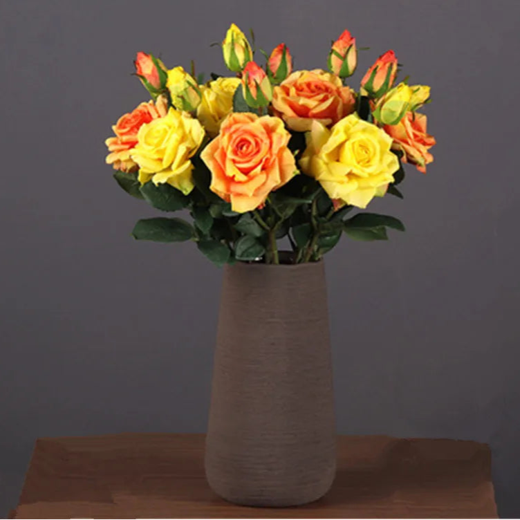 Real Touch Rose Flower Latex Coated real Silk Flower bouquet bridesmaid decor flower wedding home Artificial Flowers