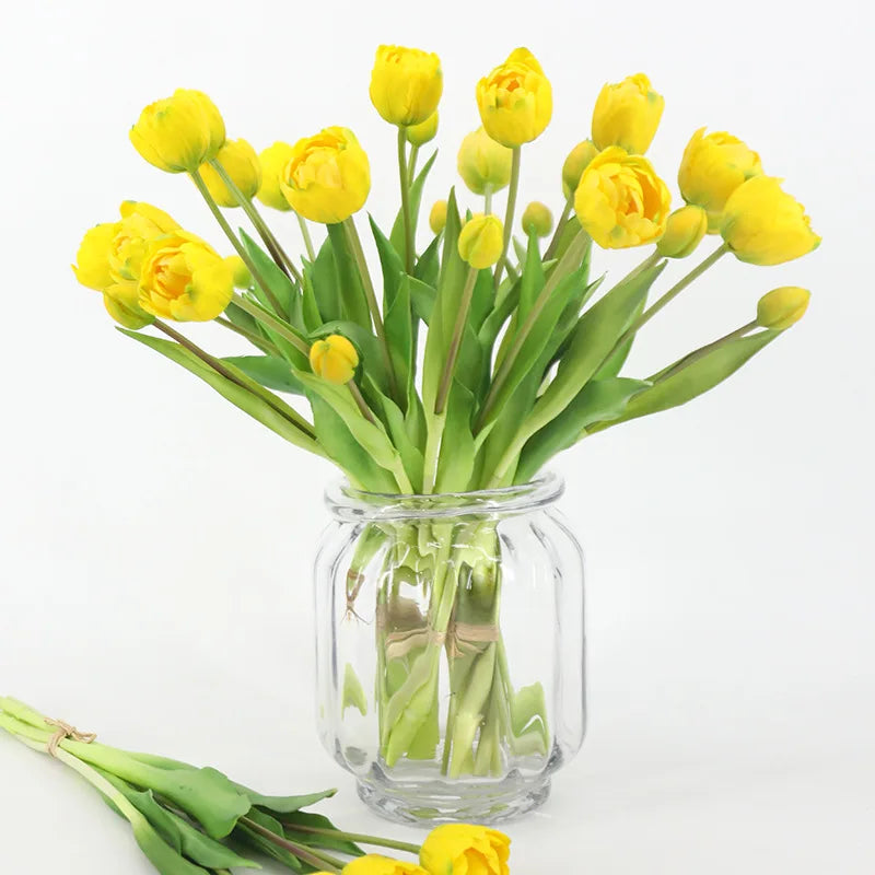 New Silicone Tulip Faux Flower Real Touch Bouquet 40CM Luxury Home Decorative Flowers Living Room Deco Flores Fake Plant