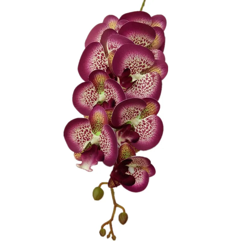 One Latex Butterfly Orchid Flowers 9 Heads Real Touch Good Quality Artificial Phalaenopsis Orchid