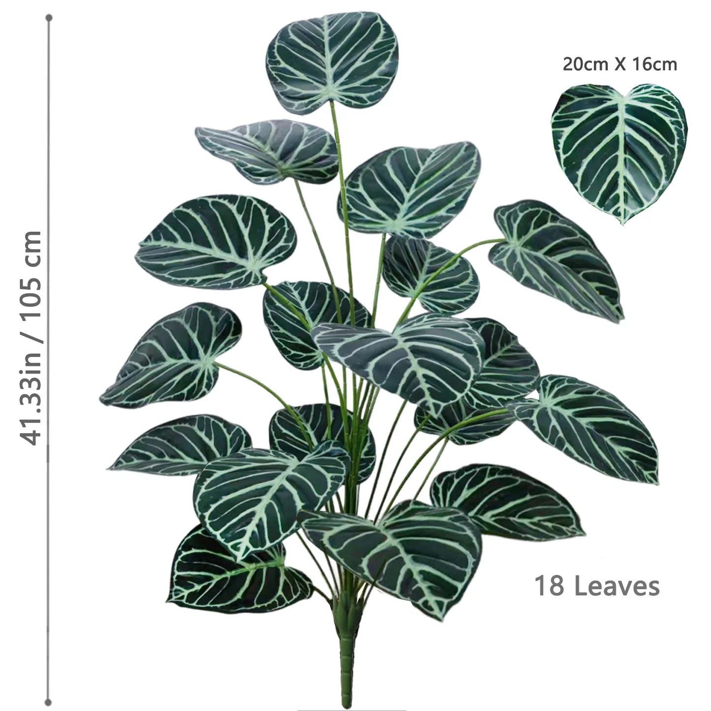 60-105cm /41.3in Artificial plant apple leaf fiddle leaf plastic leaf potted ornamental suitable for home decoration office
