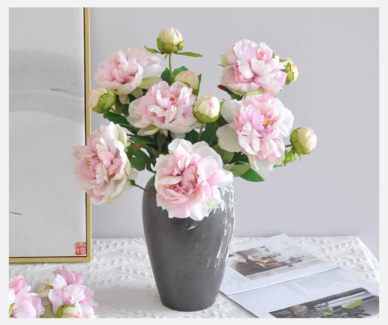 67CM 2-piece Luxurious Peony Artificial Flower Peony Silk Flower Nordic Home Decoration Wedding Soft Decoration Ornament
