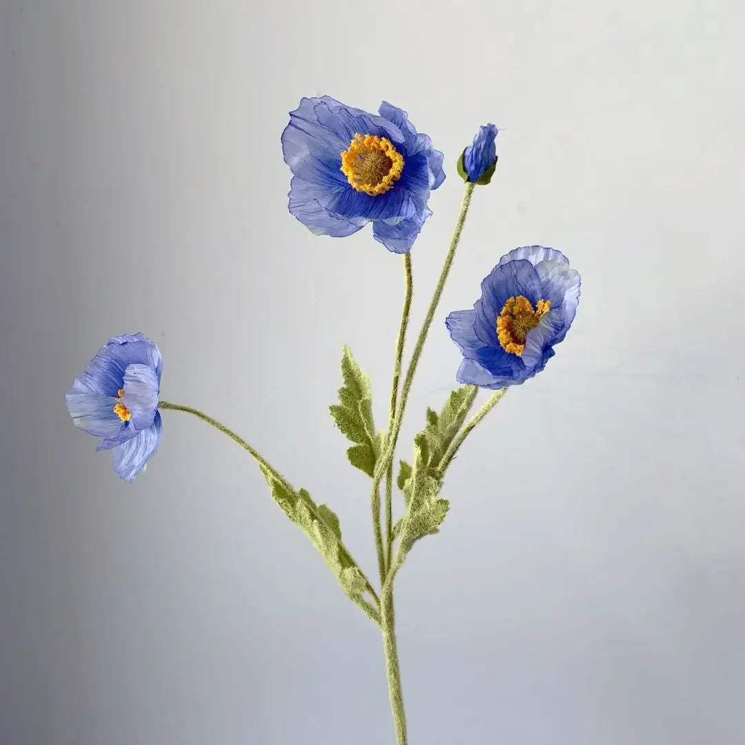 Poppy Flowers Silk Long Stem Housewarming Garden Table Wedding DIY Party Wedding Bridal Bouquet Decor