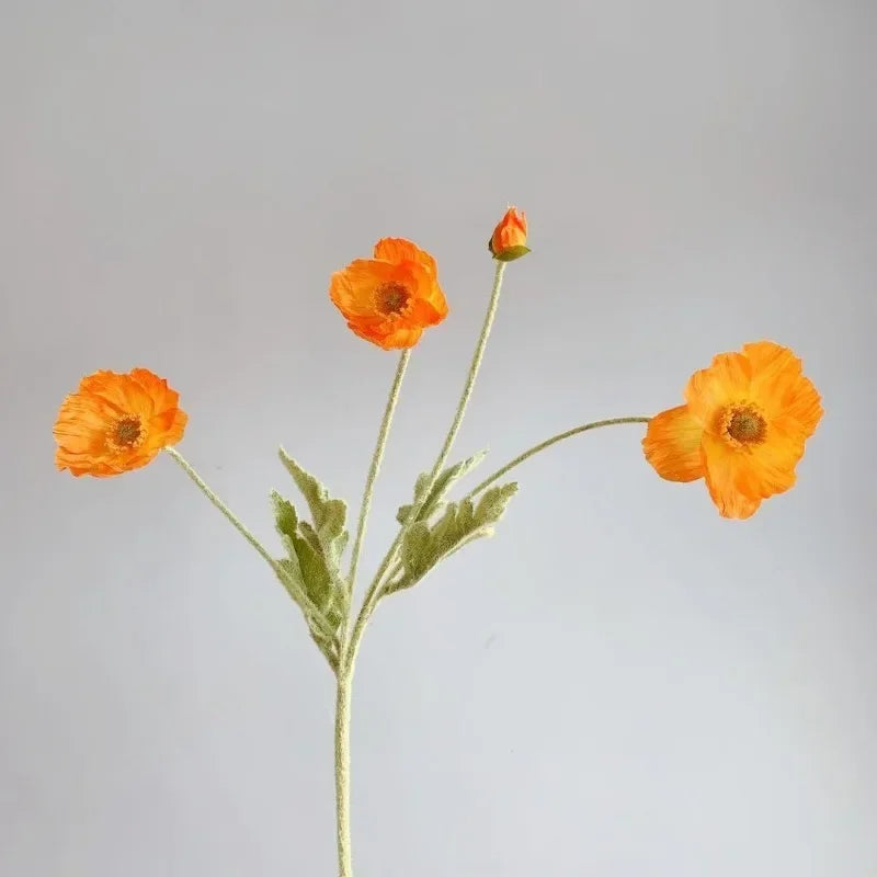 Poppy Flowers Silk Long Stem Housewarming Garden Table Wedding DIY Party Wedding Bridal Bouquet Decor