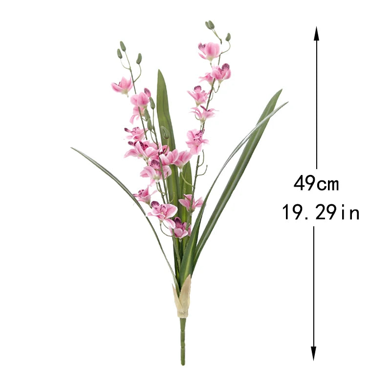 Artificial Orchids High Quality Touch Real Flower Bouquet Home Garden Decoration Fake Plants Wedding Decor Valentine's Day Gift