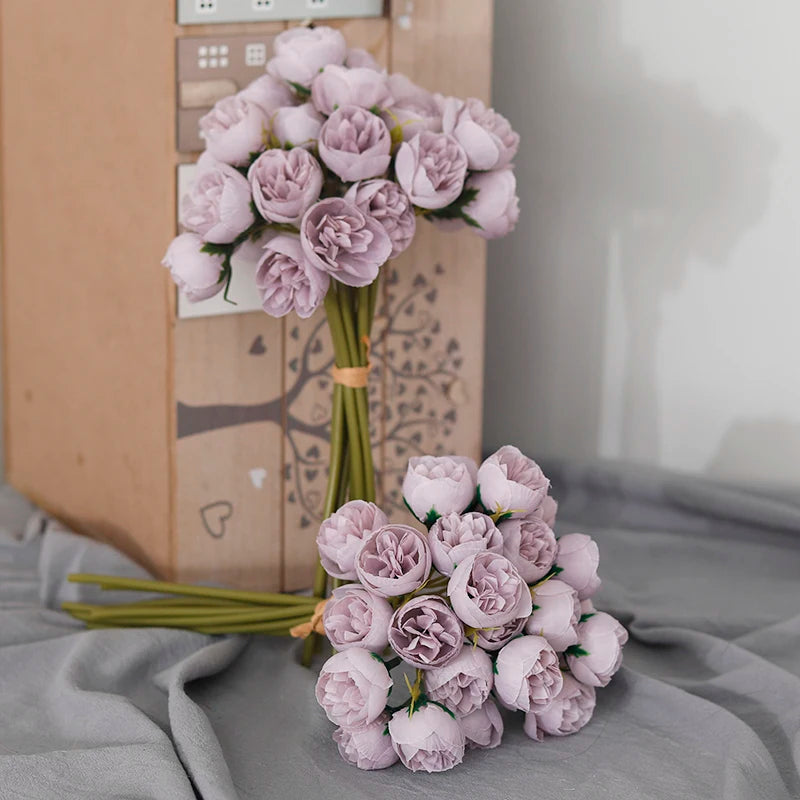 27 heads  Roses Crafted Flowers Silk Bouquet for Table Vase Arrange Home Wedding Decoration Roses Silk Flowers