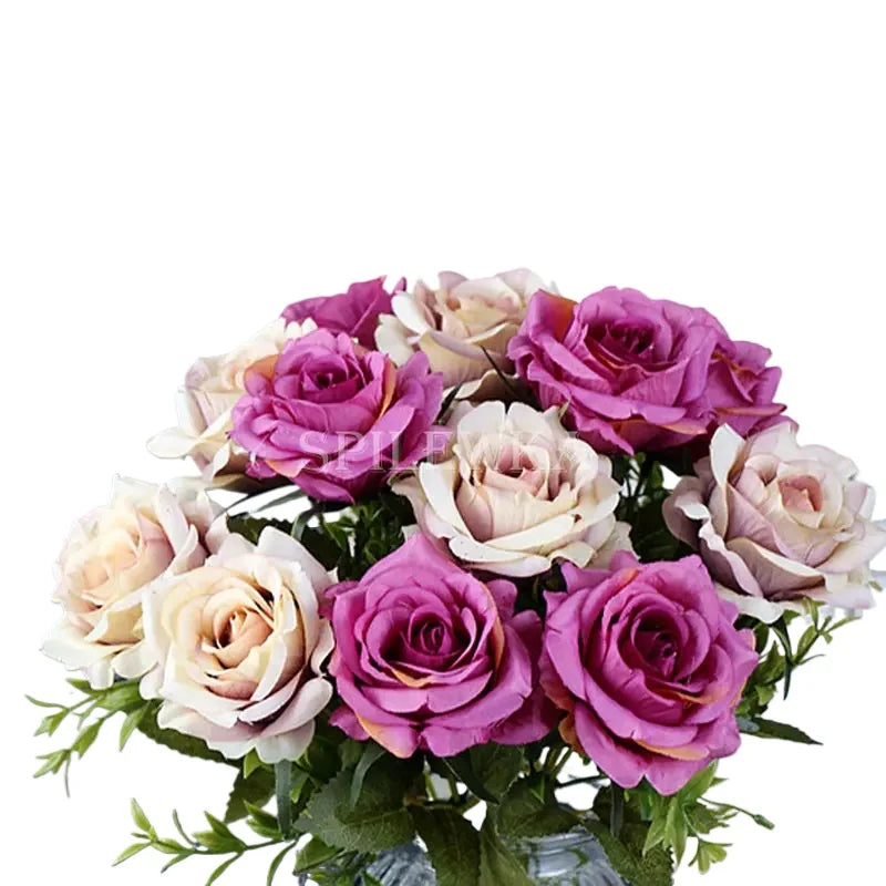 High-quality Silk Rose Artificial Flowers for Home Decor, Wedding Decoration, Big and Realistic.