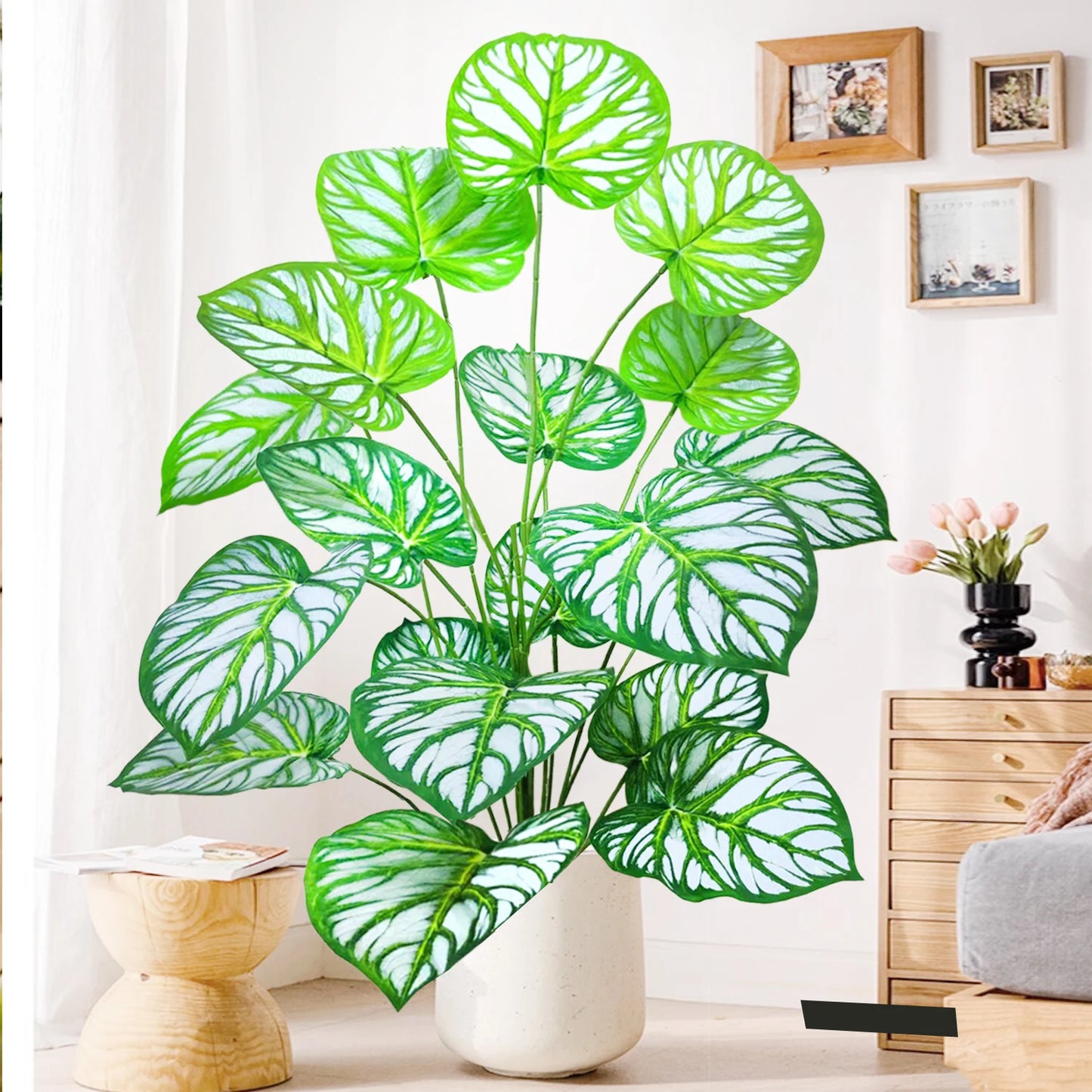 60-105cm /41.3in Artificial plant apple leaf fiddle leaf plastic leaf potted ornamental suitable for home decoration office