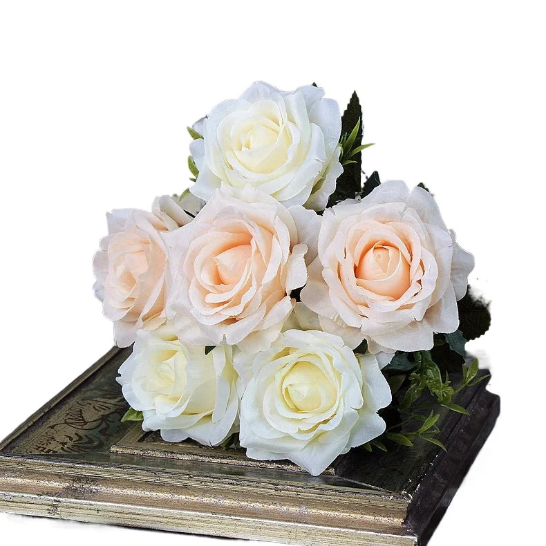 High-quality Silk Rose Artificial Flowers for Home Decor, Wedding Decoration, Big and Realistic.