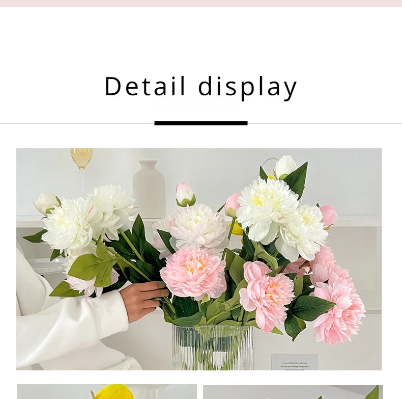 72CM 3-head Paeonia Peony Artificial Flowers Home Decoration Wedding Decoration Photography Props Lotus Silk Flowers