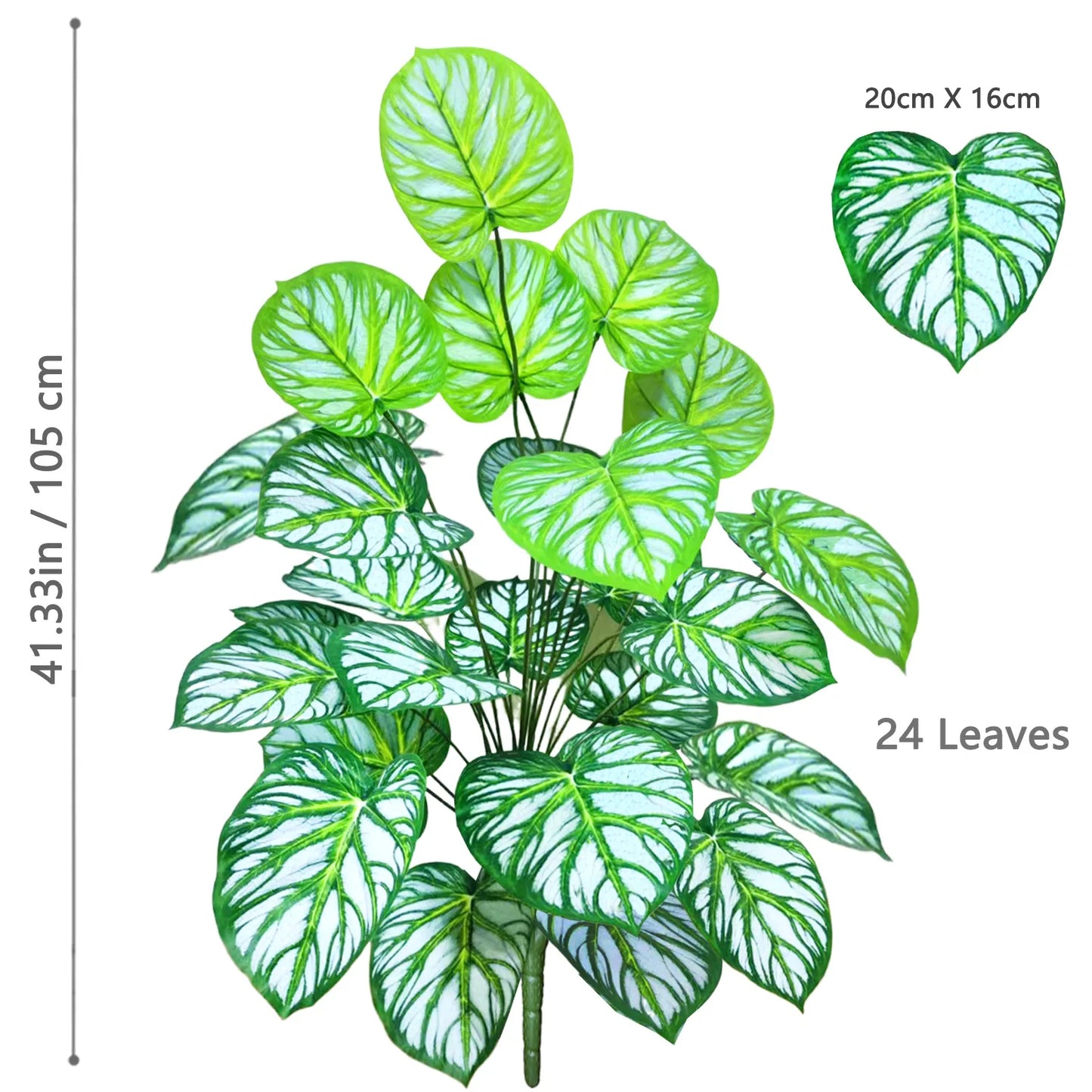 60-105cm /41.3in Artificial plant apple leaf fiddle leaf plastic leaf potted ornamental suitable for home decoration office
