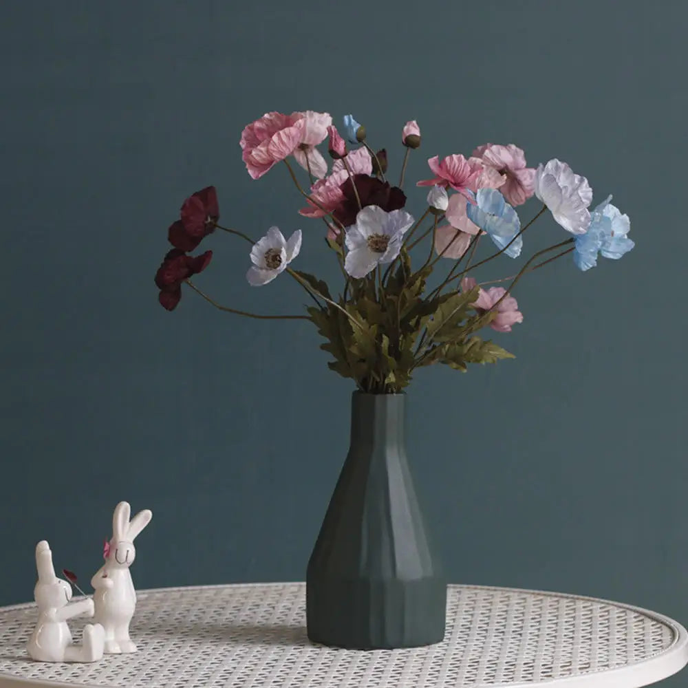 Poppy Flowers Silk Long Stem Housewarming Garden Table Wedding DIY Party Wedding Bridal Bouquet Decor