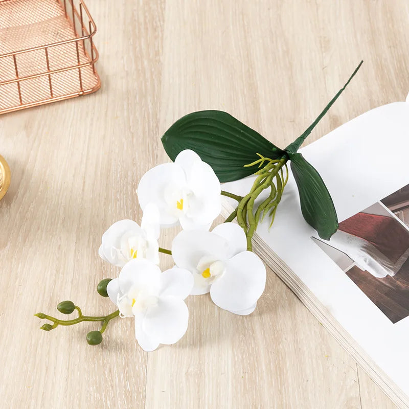 90CM 9-head Artificial Butterfly Orchid Artificial Flower with Adhesive Tape Orchid Home Decoration Living Room Placement