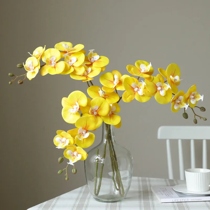78CM High-end Film 7-head Butterfly Orchid Living Room Decoration Flower Wedding Venue Decoration Silk Flower