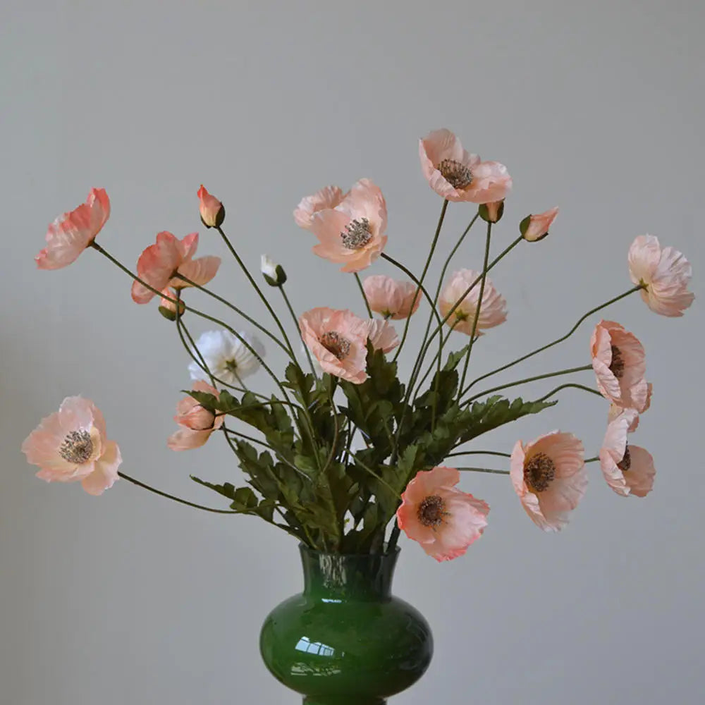 Poppy Flowers Silk Long Stem Housewarming Garden Table Wedding DIY Party Wedding Bridal Bouquet Decor