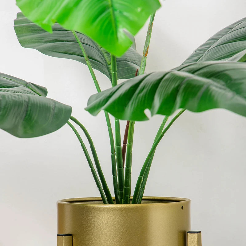 67-85cm Large Artificial Palm Tree Hand Crafted Plant Branch Tropical Banana Leaves Green Fabrical Monstera Leafs For Home Garden Decor