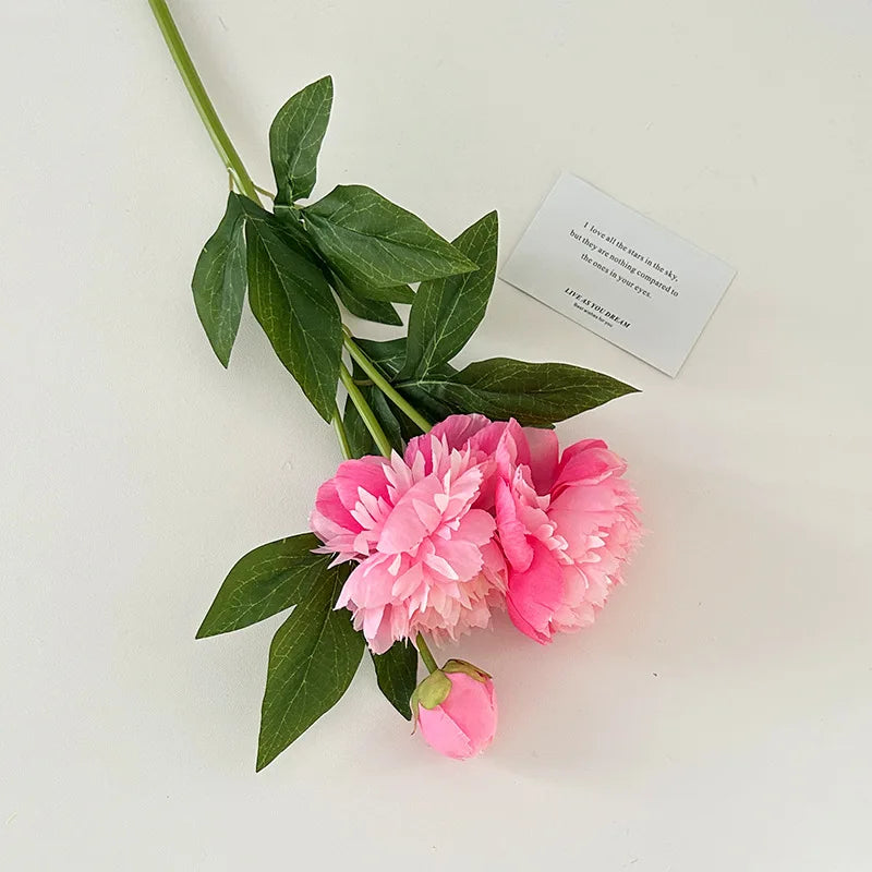 72CM 3-head Paeonia Peony Artificial Flowers Home Decoration Wedding Decoration Photography Props Lotus Silk Flowers
