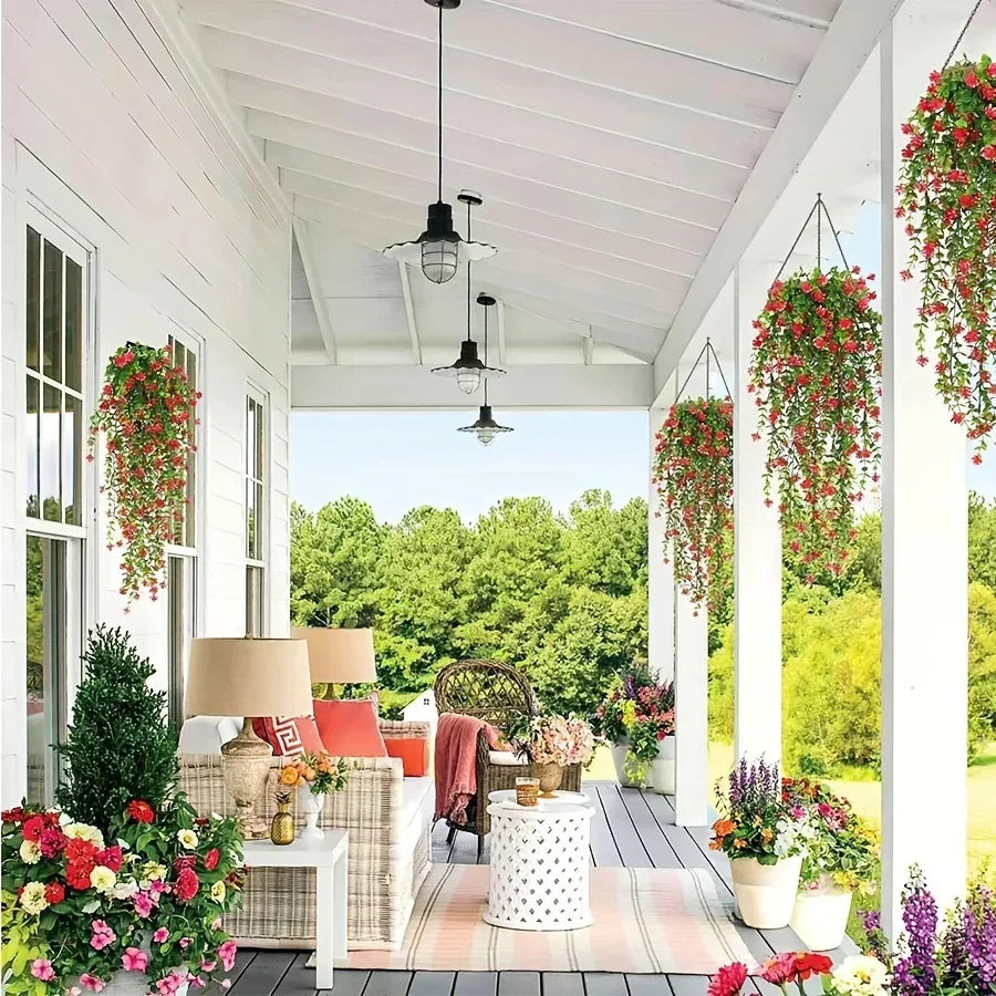 3pcs Realistic Hanging Plants Hanging Plant Experly Engineered Eucalyptus Leaf Greenery Vine Outdoor UV Resistant Plastic Plants