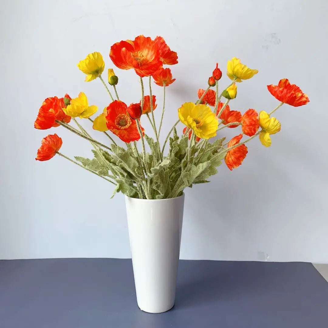 Poppy Flowers Silk Long Stem Housewarming Garden Table Wedding DIY Party Wedding Bridal Bouquet Decor