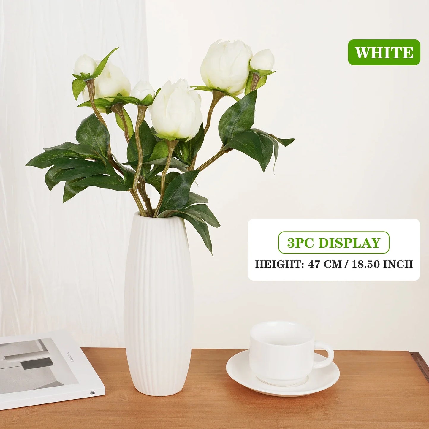 Luxury Artificial Peony Flowers for Decor Real Touch Silk Floral European Style Home Decor Fake Peonies for Living Room