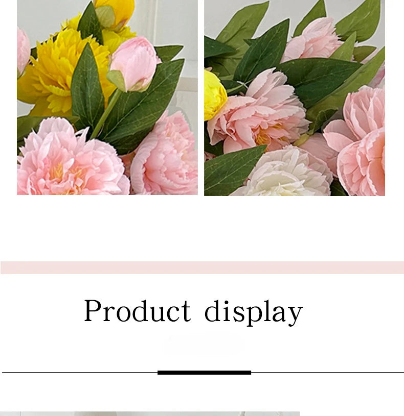 72CM 3-head Paeonia Peony Artificial Flowers Home Decoration Wedding Decoration Photography Props Lotus Silk Flowers