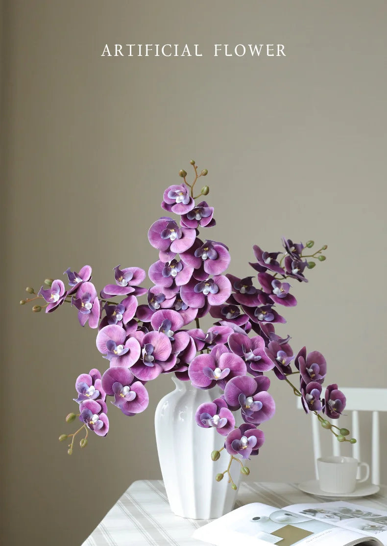 78CM High-end Film 7-head Butterfly Orchid Living Room Decoration Flower Wedding Venue Decoration Silk Flower