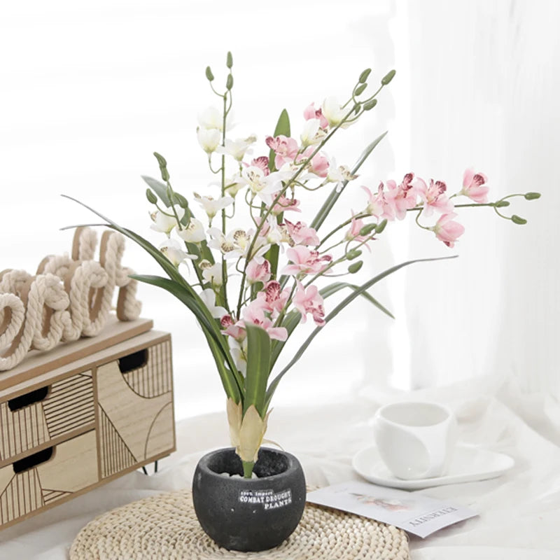 Artificial Orchids High Quality Touch Real Flower Bouquet Home Garden Decoration Fake Plants Wedding Decor Valentine's Day Gift