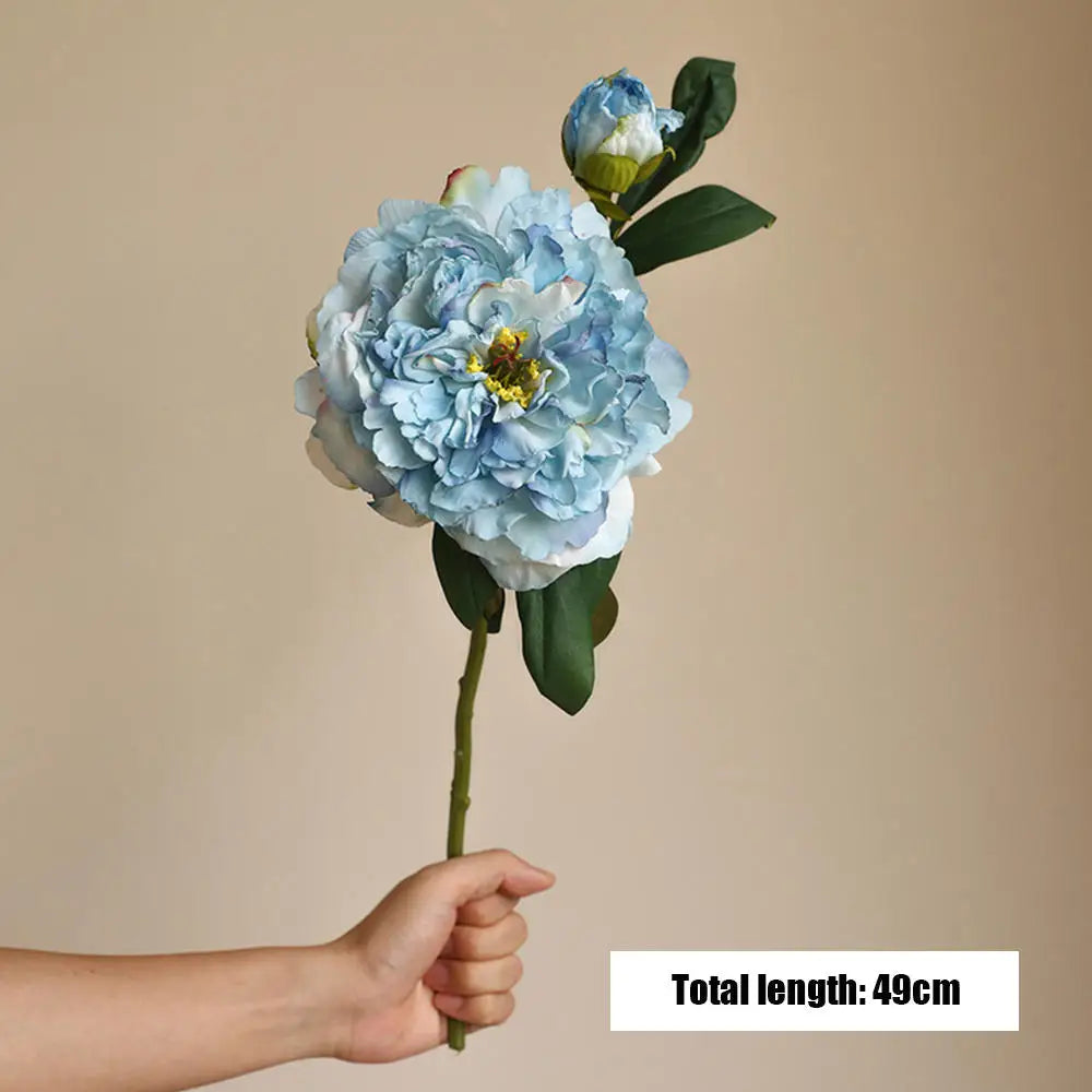 2 Head Peony Artificial Flowers Silk Rose Fake Flower Wedding Party Events Decoration Elegant Peony Simulation Plants Home Decor