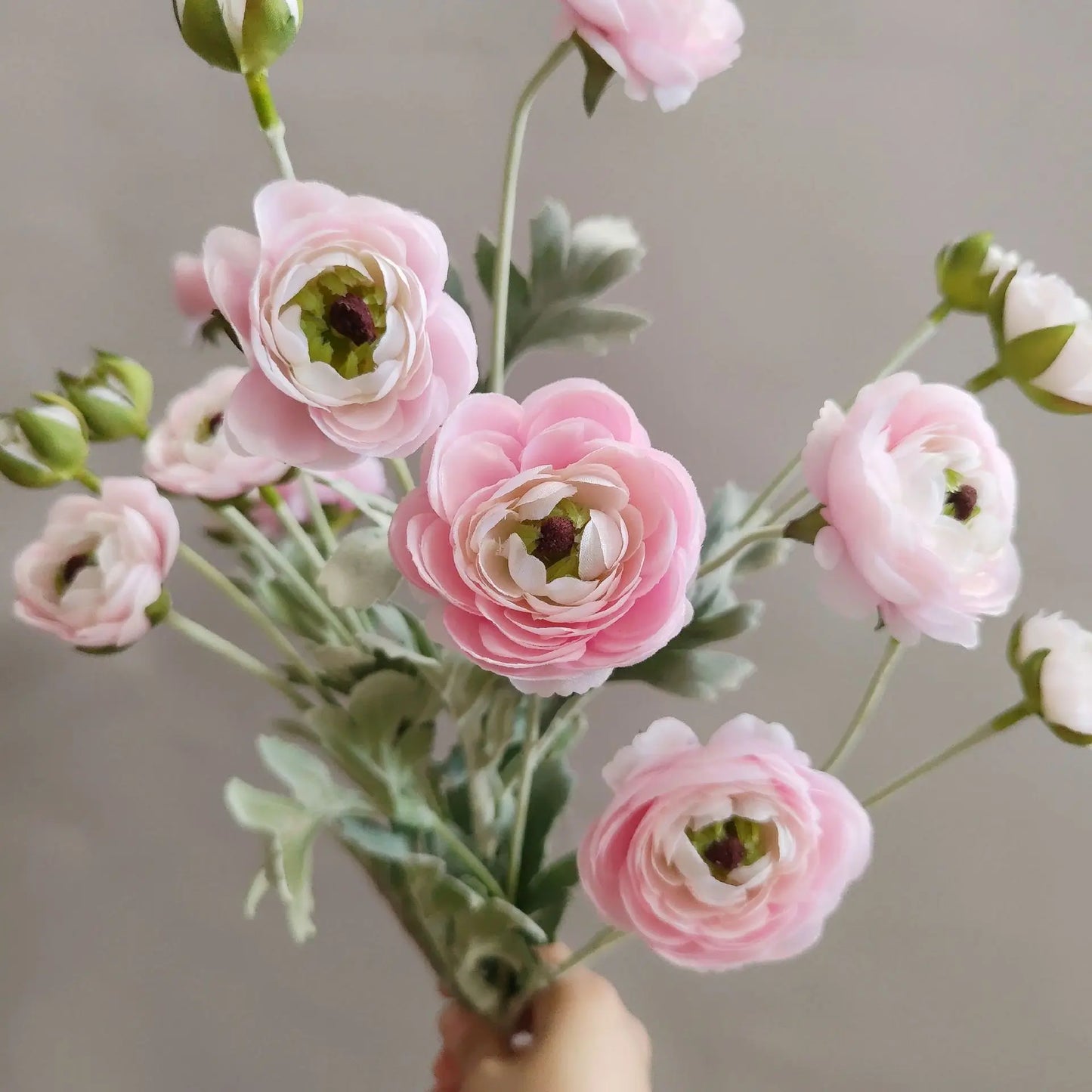 Delicate Small Peony Flower 6 Fork Silk Peony Flower Single Branch Bouquet Living Room Home Decoration Wedding