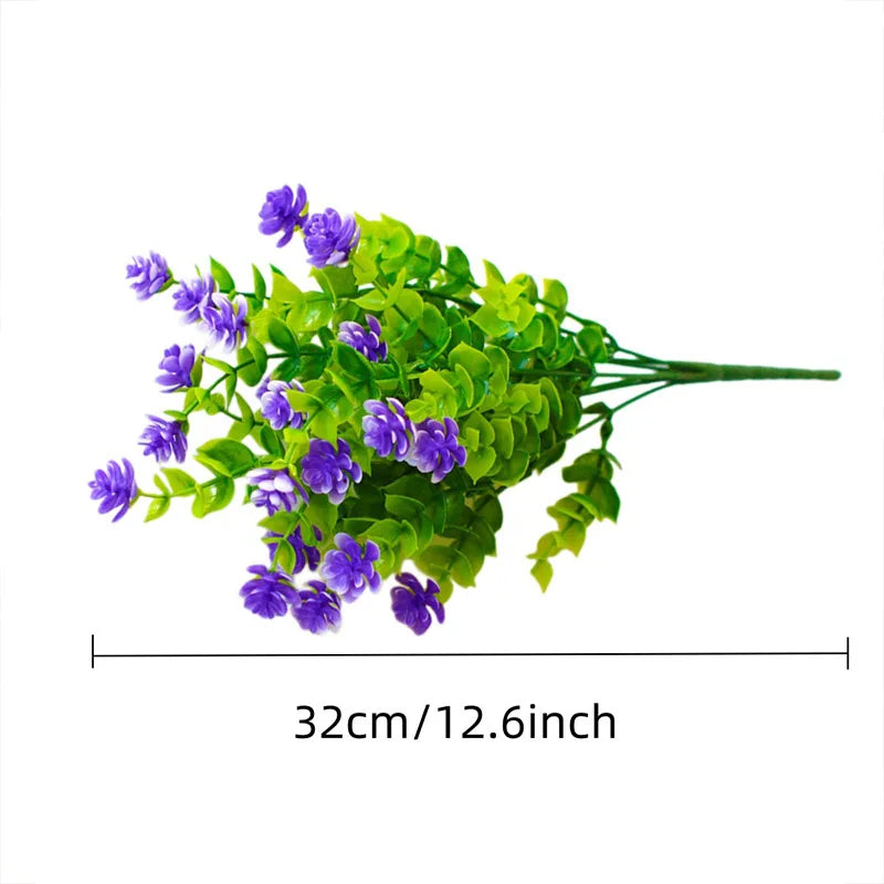 1 Bundle Crafted Flowers Outdoor UV Resistant Shrubs Plants Realistic Home Garden Outdoor Ceremony Wedding Arch Floral Decoration