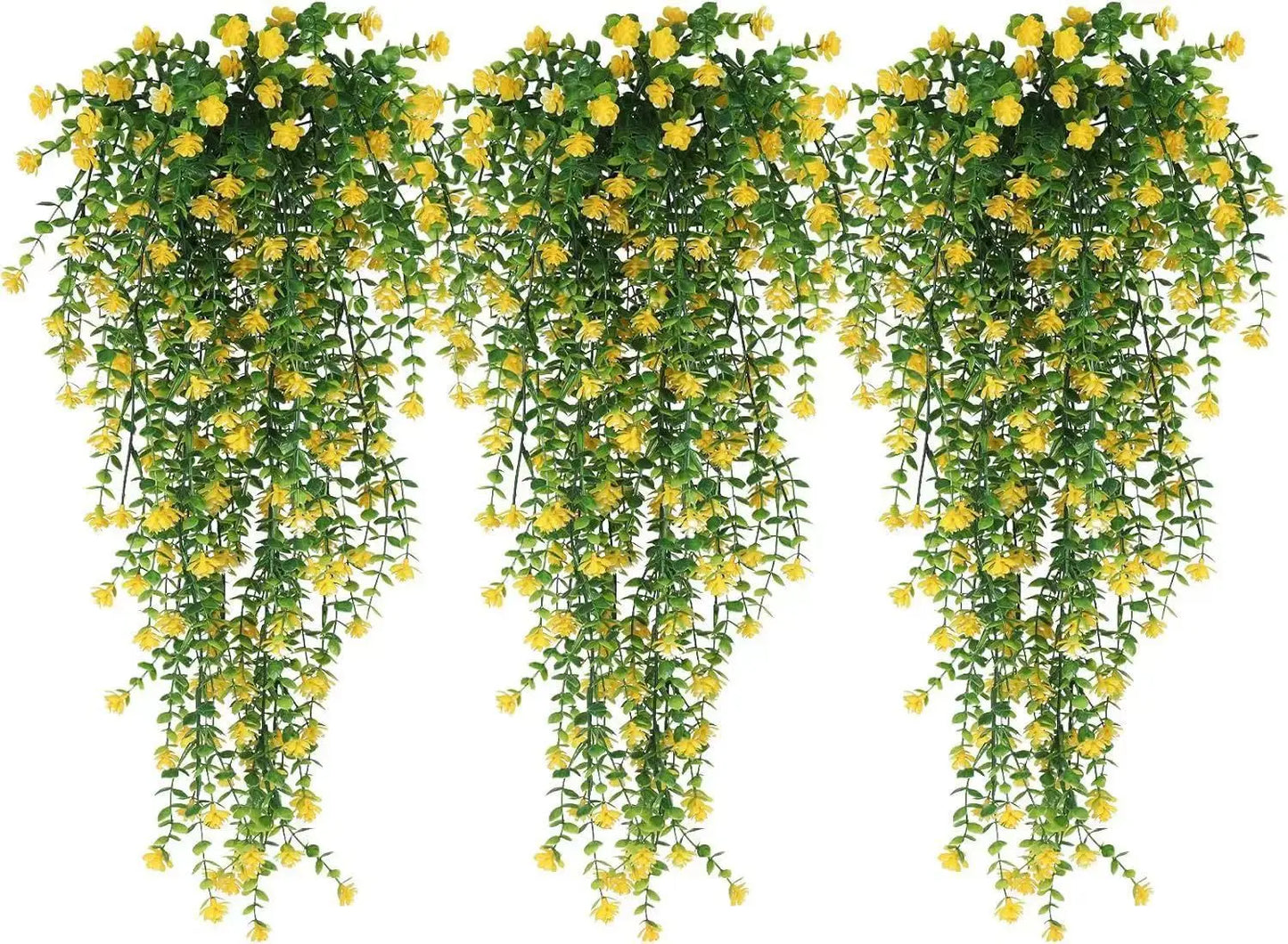 3pcs Realistic Hanging Plants Hanging Plant Experly Engineered Eucalyptus Leaf Greenery Vine Outdoor UV Resistant Plastic Plants