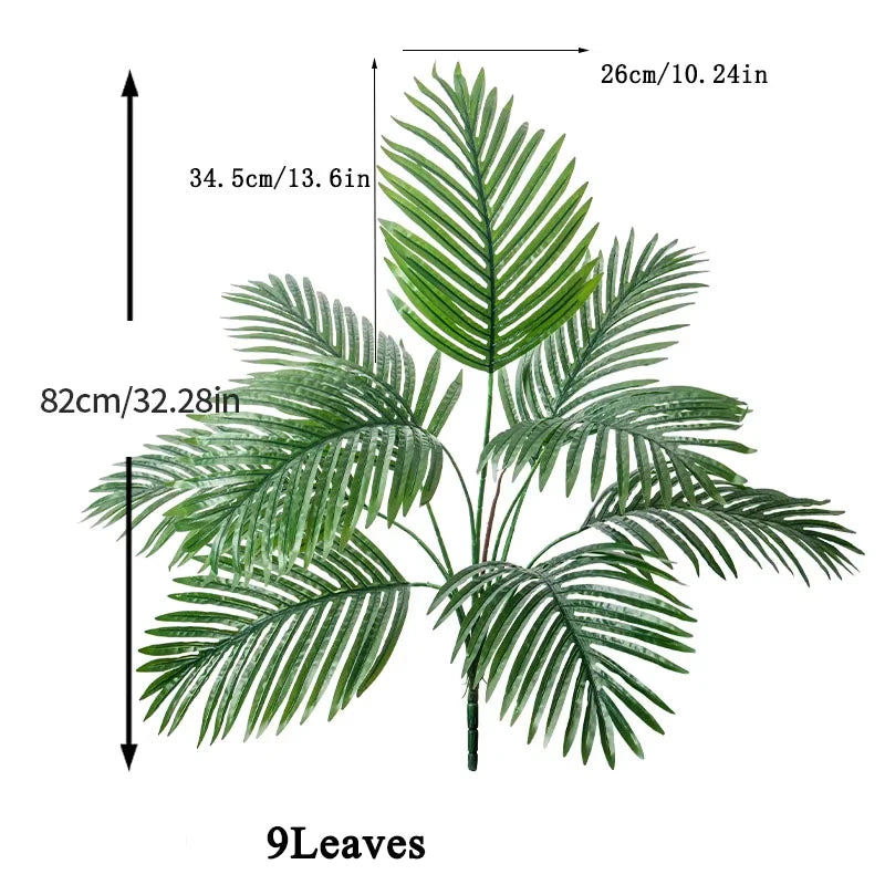 67-85cm Large Artificial Palm Tree Hand Crafted Plant Branch Tropical Banana Leaves Green Fabrical Monstera Leafs For Home Garden Decor