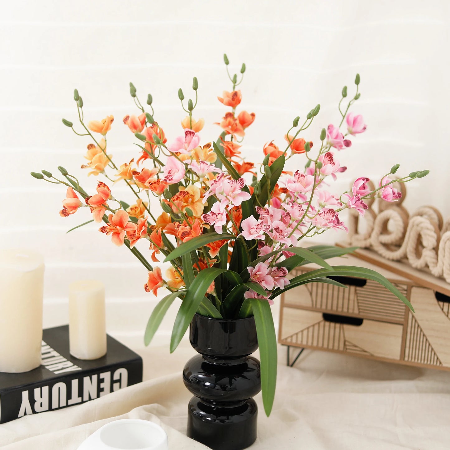 Vanilla Orchid Flower Artificial Flowers Freesia For Home Decoration Wedding Valentine's Day Arrangement Garden Party Vase Decor