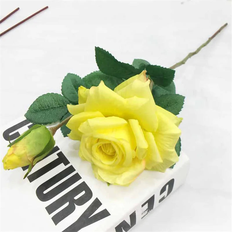 Real Touch Rose Flower Latex Coated real Silk Flower bouquet bridesmaid decor flower wedding home Artificial Flowers