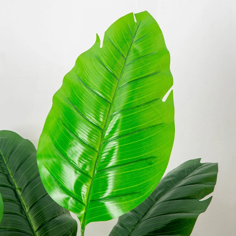 67-85cm Large Artificial Palm Tree Hand Crafted Plant Branch Tropical Banana Leaves Green Fabrical Monstera Leafs For Home Garden Decor
