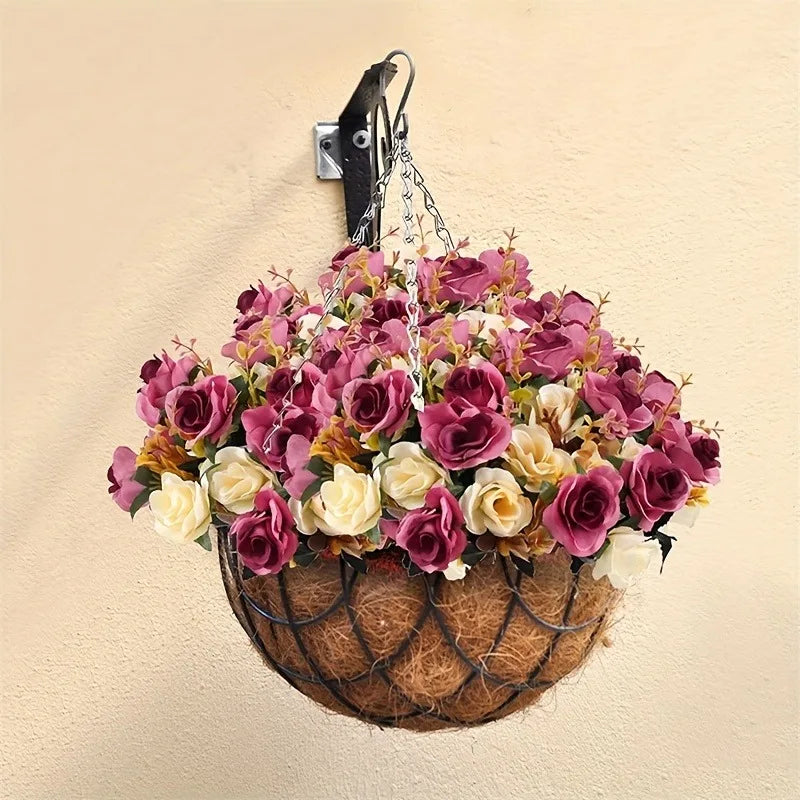 Rose Artificial Flowers 12Heads 33cm Hand Crafted Flowers For Home Room Decor Wedding Marriage Decoration DIY Craft Garland Accessories