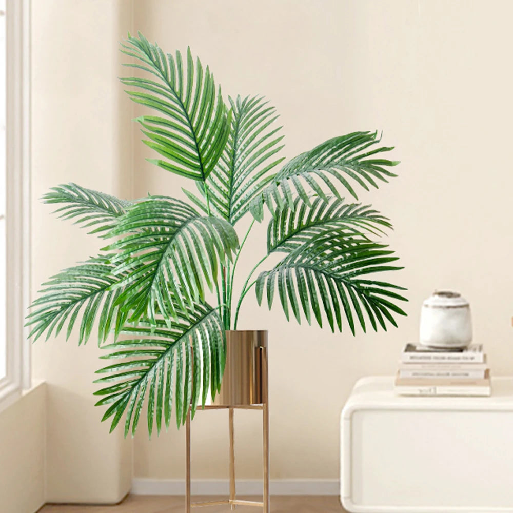 67-85cm Large Artificial Palm Tree Hand Crafted Plant Branch Tropical Banana Leaves Green Fabrical Monstera Leafs For Home Garden Decor