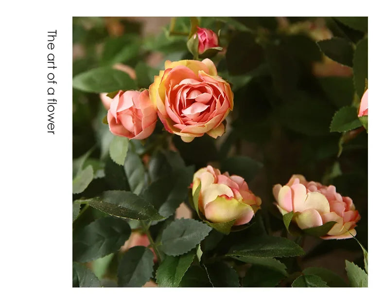 Rose flowers Crafted Hanging Plants Ivy Vine Leaves Greeny Chain Wall Home Room Garden Wedding Garland Outside Decoration