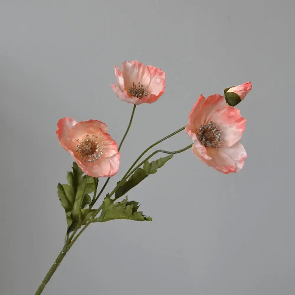 Poppy Flowers Silk Long Stem Housewarming Garden Table Wedding DIY Party Wedding Bridal Bouquet Decor